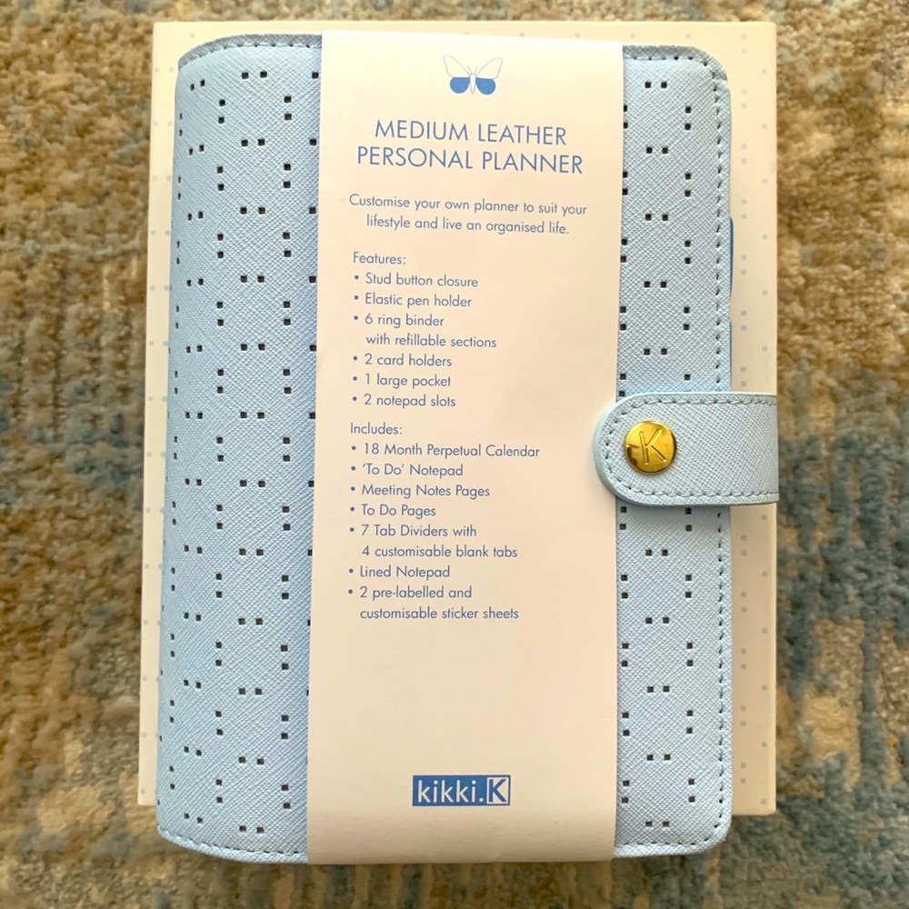 Kikki K Ice Blue perforated personal planner
